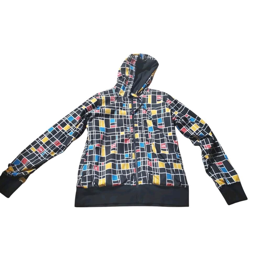 North Face Black Mondrian Squares Logos Reversible Jacket Other Black Womens M